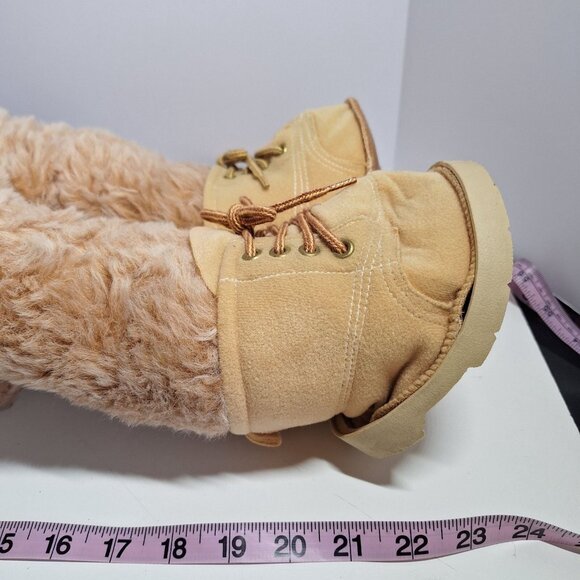 Vintage Furskins Farrell Plush Bear 80s Red Black Plaid Shirt Bowtie Hat Boots - Picture 6 of 8